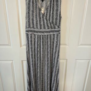 Talbots navy and white maxi dress